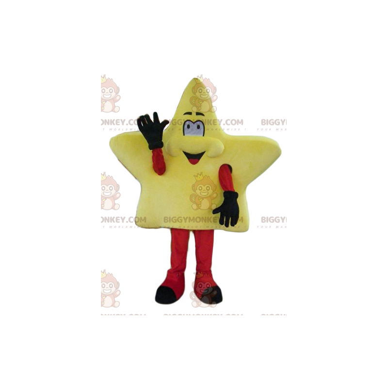 Costume de mascotte BIGGYMONKEY™ d'étoile jaune géante mignonne