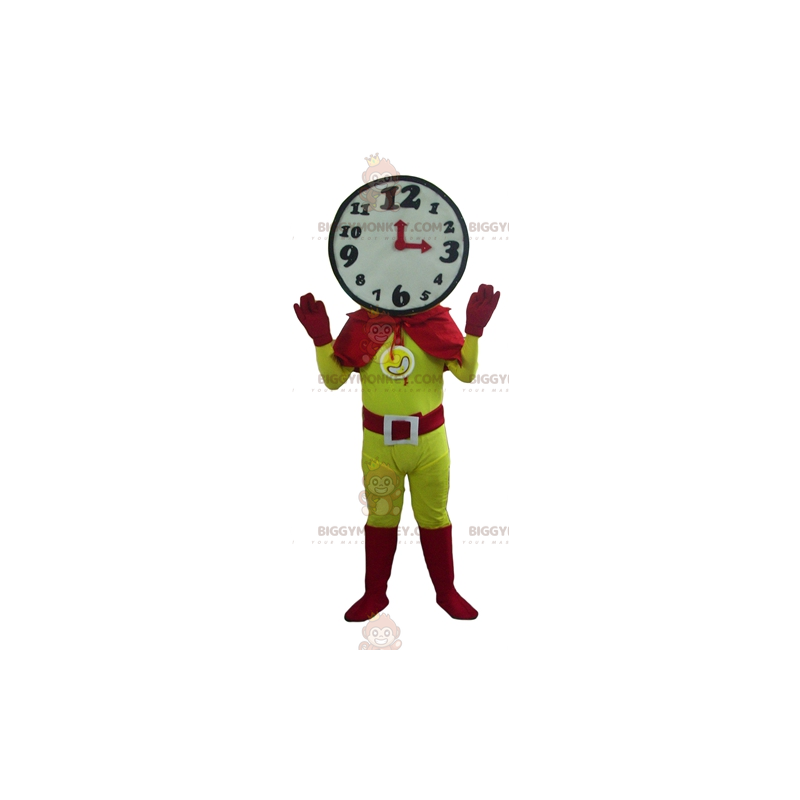 BIGGYMONKEY™ Superhero Mascot Costume with Clock Head -