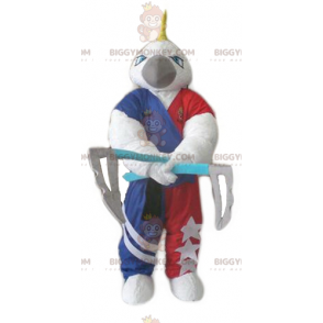 Costume de mascotte BIGGYMONKEY™ de perroquet blanc avec une