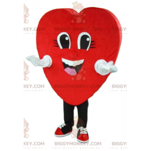 Fantasia de mascote BIGGYMONKEY™ de coração vermelho gigante