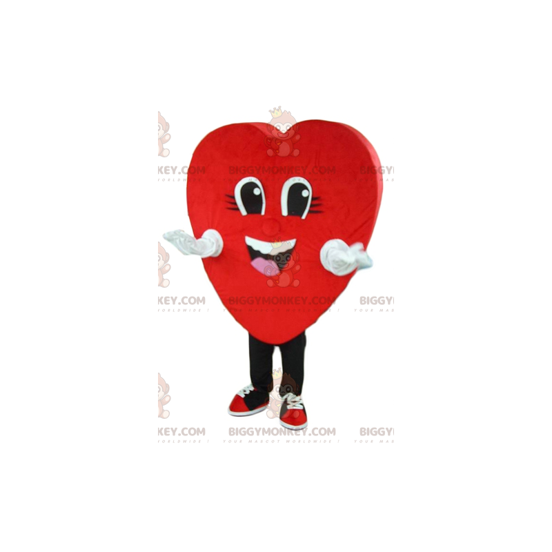 Smiling Giant Red Heart BIGGYMONKEY™ Mascot Costume –