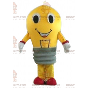 Traje de mascote gigante de lâmpada amarela e vermelha