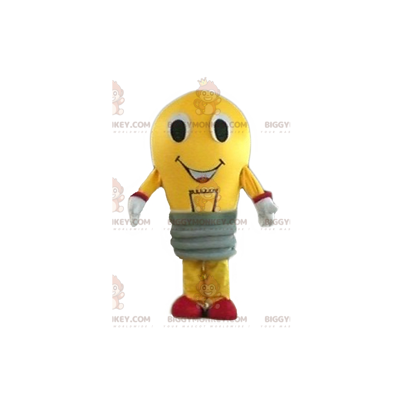 Costume de mascotte BIGGYMONKEY™ d'ampoule jaune et rouge