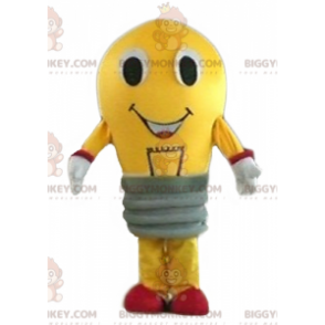 Costume de mascotte BIGGYMONKEY™ d'ampoule jaune et rouge