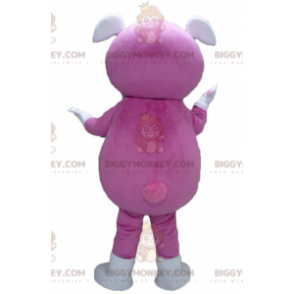 Girl's BIGGYMONKEY™ maskotdräkt med rosa jumpsuit med 2 öron -