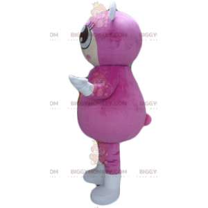 BIGGYMONKEY™-mascottekostuum voor meisjes met roze jumpsuit met