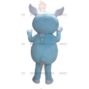 BIGGYMONKEY™ mascot costume for boy in blue outfit with wings