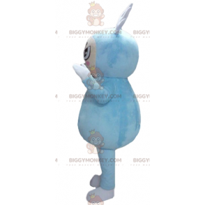 BIGGYMONKEY™ mascot costume for boy in blue outfit with wings
