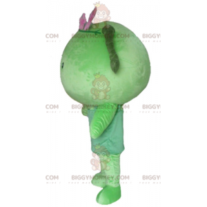 Girl BIGGYMONKEY™ Mascot Costume with Giant Green Doll Braids –