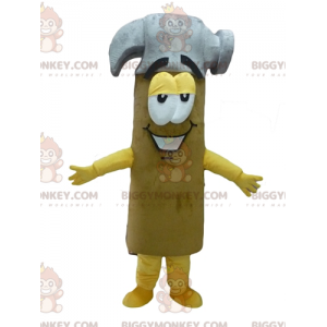 Costume de mascotte BIGGYMONKEY™ de marteau jaune gris et