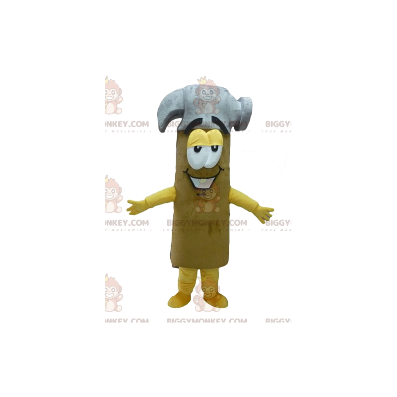 Costume de mascotte BIGGYMONKEY™ de marteau jaune gris et