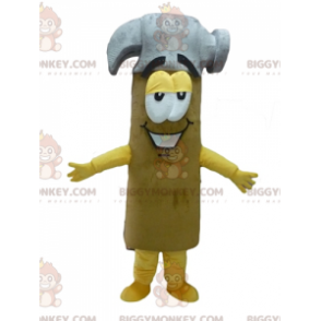 Costume de mascotte BIGGYMONKEY™ de marteau jaune gris et