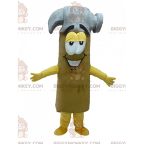 Traje de mascote gigante amarelo cinza e martelo BIGGYMONKEY™ –