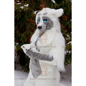 Blue Eyed Wolf Dog BIGGYMONKEY™ Mascot Costume – Biggymonkey.com