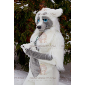 Blue Eyed Wolf Dog BIGGYMONKEY™ maskotkostume - Biggymonkey.com