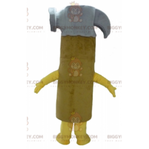 Costume de mascotte BIGGYMONKEY™ de marteau jaune gris et