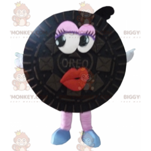 Costume de mascotte BIGGYMONKEY™ d'Oréo de gâteau noir tout