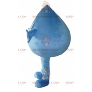 Costume de mascotte BIGGYMONKEY™ de goutte d'eau bleue géante -