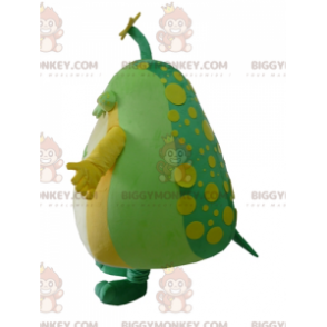 BIGGYMONKEY™ jättiläinen keltainen pilkkuvihreä maskottiasu -