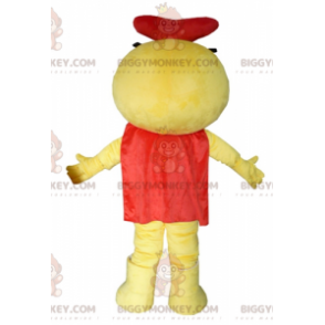 Traje de mascote de inseto boneco de neve amarelo branco e