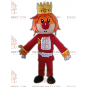 King BIGGYMONKEY™ maskotdräkt med kron- och clownnäsa -