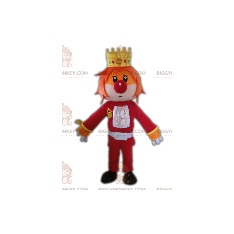 King BIGGYMONKEY™ mascottekostuum met kroon en clownsneus -