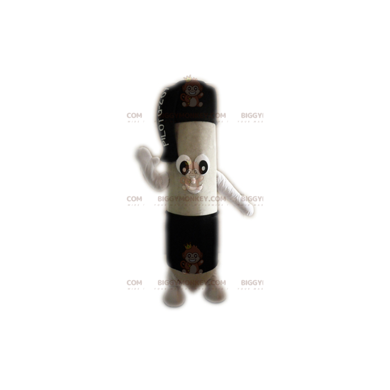 Costume mascotte BIGGYMONKEY™ con penna a sfera bianca e nera