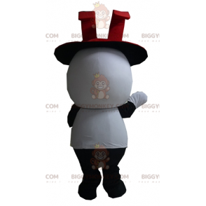 Black and White Rabbit BIGGYMONKEY™ Mascot Costume with Top Hat