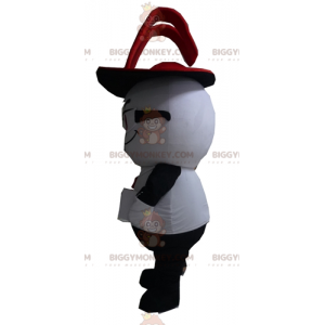 Costume de mascotte BIGGYMONKEY™ de lapin noir et blanc avec un