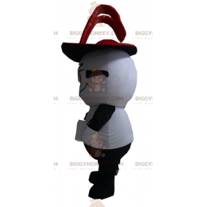 Czarno-biały kostium maskotka królik BIGGYMONKEY™ z cylindrem -