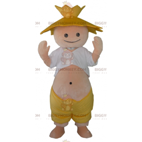 Στολή μασκότ Farmer Straw Hat BIGGYMONKEY™ - Biggymonkey.com