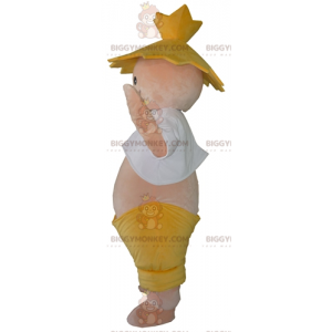 Costume de mascotte BIGGYMONKEY™ de fermier d'agriculteur avec