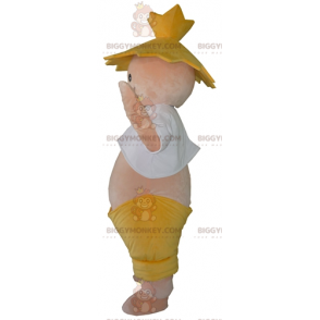 Kostým farmářského slaměného klobouku BIGGYMONKEY™ maskota –