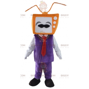 Disfraz de mascota BIGGYMONKEY™ para hombre con cabeza de TV -