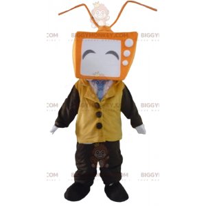 Costume da mascotte uomo BIGGYMONKEY™ con testa a forma di TV -