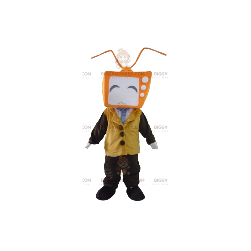 Man BIGGYMONKEY™ Mascot Costume with TV Shaped Head –