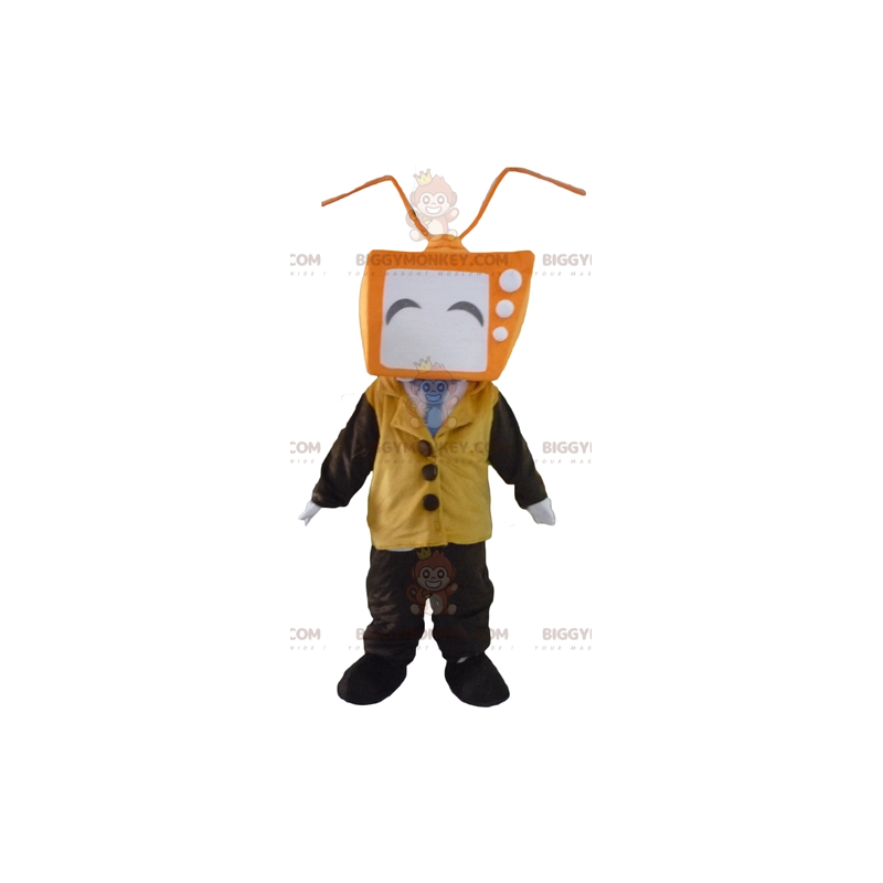 Man BIGGYMONKEY™ Mascot Costume with TV Shaped Head -