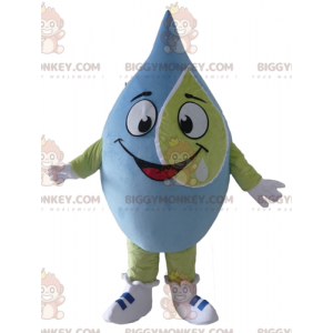 Costume da mascotte BIGGYMONKEY™ blob gigante blu e verde molto