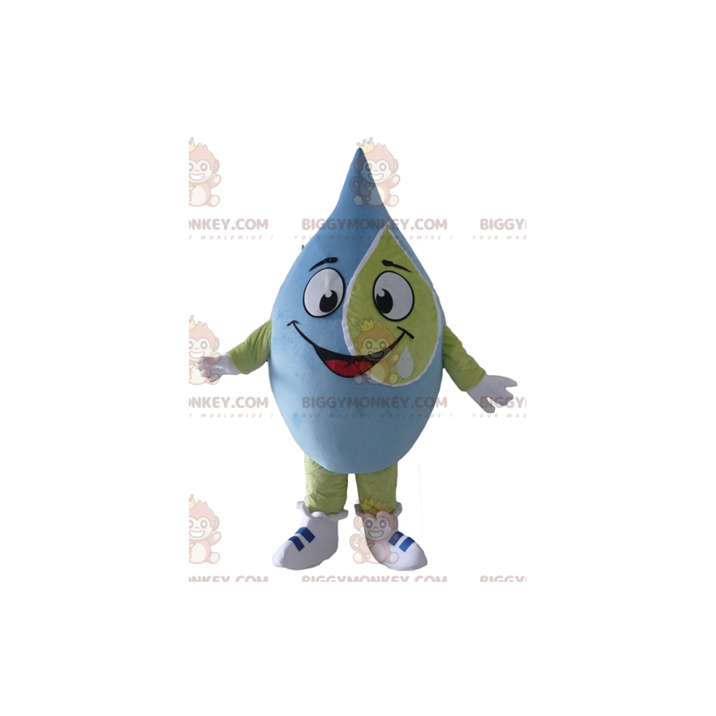 Costume da mascotte BIGGYMONKEY™ blob gigante blu e verde molto