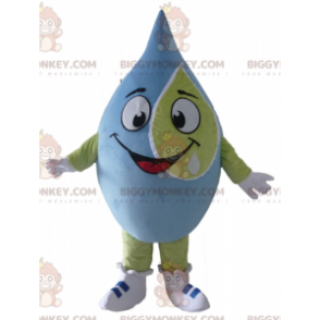 Costume da mascotte BIGGYMONKEY™ blob gigante blu e verde molto