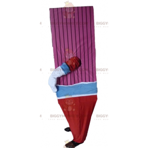 Disfraz de mascota BIGGYMONKEY™ de billete gigante rosa, azul y