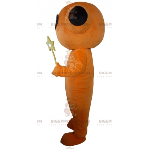 Disfraz de mascota robot alienígena gigante naranja y negro