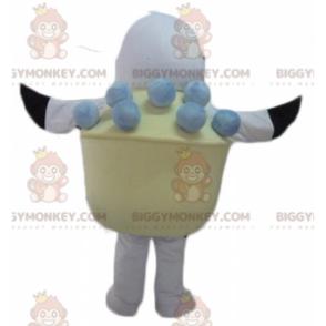 Costume de mascotte BIGGYMONKEY™ d'oiseau blanc et noir dans un