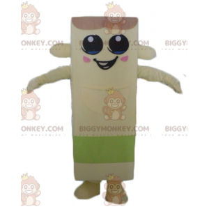 BIGGYMONKEY™ Giant French Fries Beige and Green Snowman Mascot