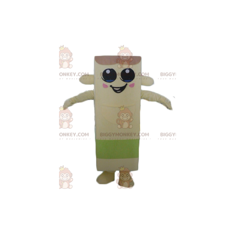 BIGGYMONKEY™ Disfraz de mascota de muñeco de nieve beige y