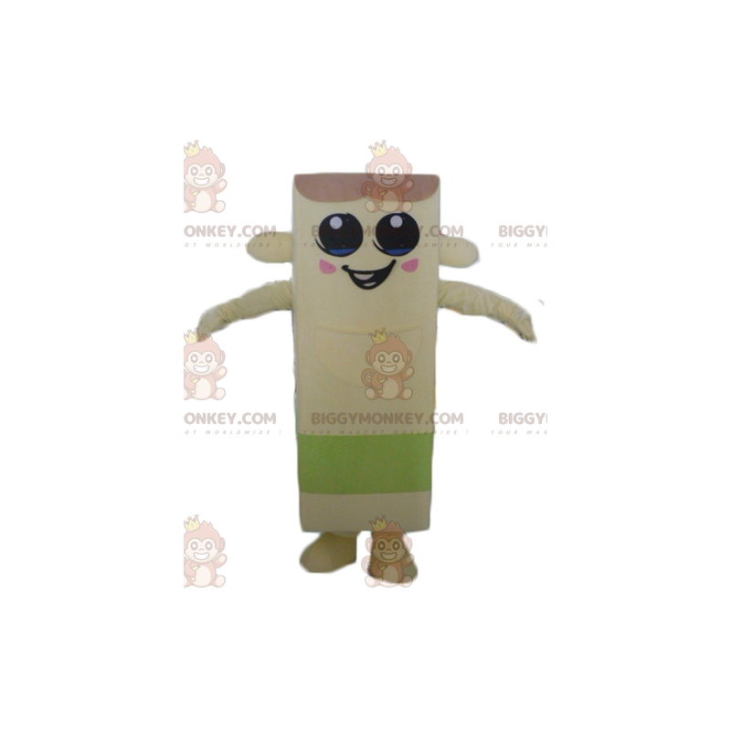 Costume de mascotte BIGGYMONKEY™ de bonhomme beige et vert de