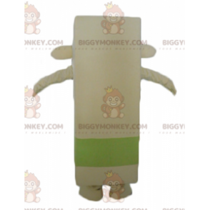 BIGGYMONKEY™ Costume da mascotte pupazzo di neve beige e verde