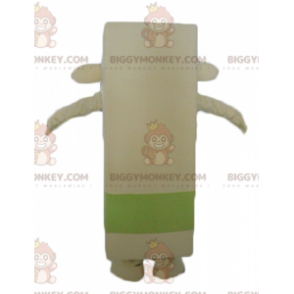 Costume de mascotte BIGGYMONKEY™ de bonhomme beige et vert de