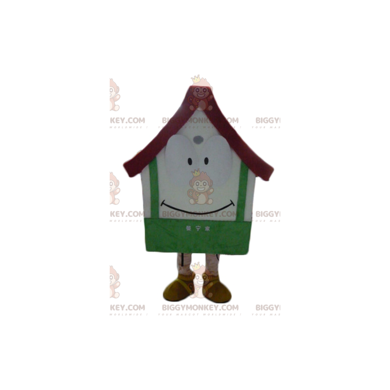 Disfraz de mascota BIGGYMONKEY™ de casa gigante blanca roja y