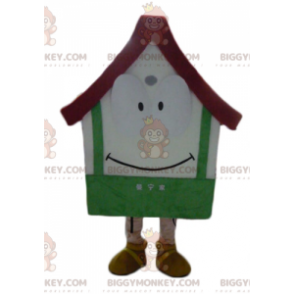 Costume de mascotte BIGGYMONKEY™ de maison géante blanche rouge